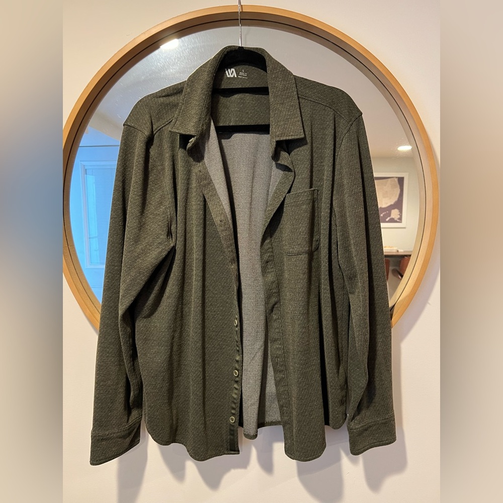 Olive Green Button-Up Shirt